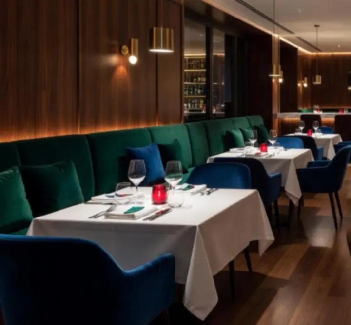 Stylový moderní interiér restaurace VEČERNÍ SCÉNA