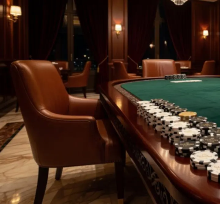 Stylový pokerový stůl a interiér restaurace VECERNI SCENA